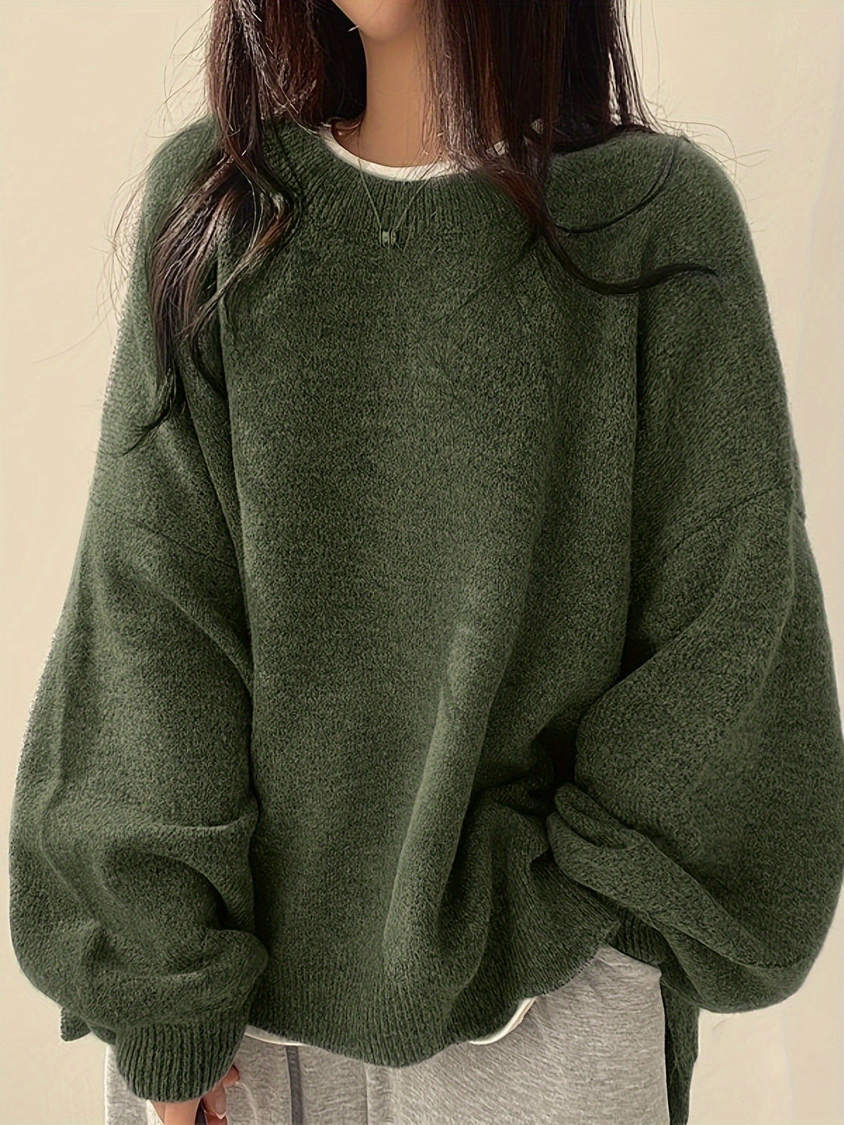Monroe™ - CLASSIC CREW NECK LONG SLEEVE SWEATER