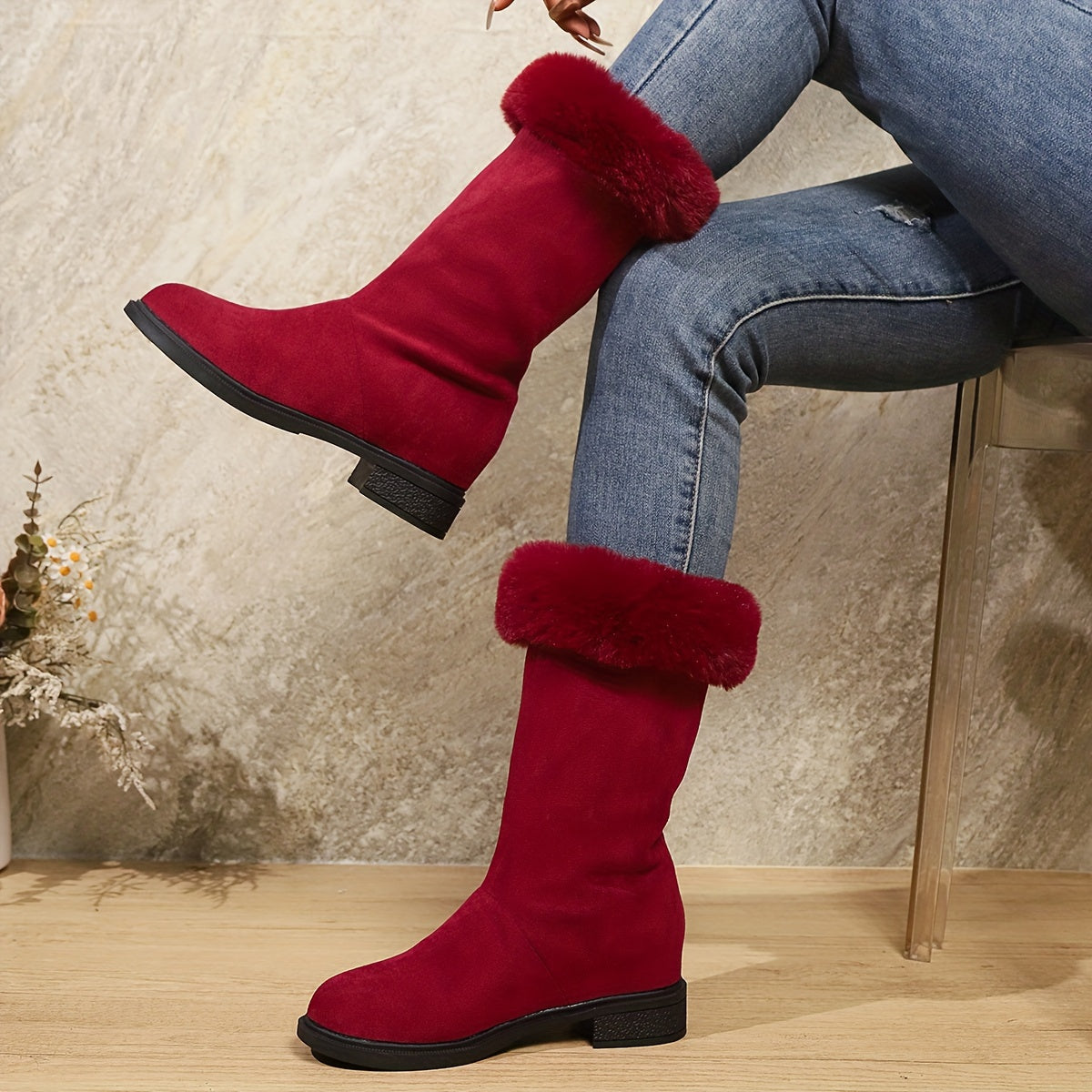 Victoria | Faux Fur Lined Mid-Calf Boots
