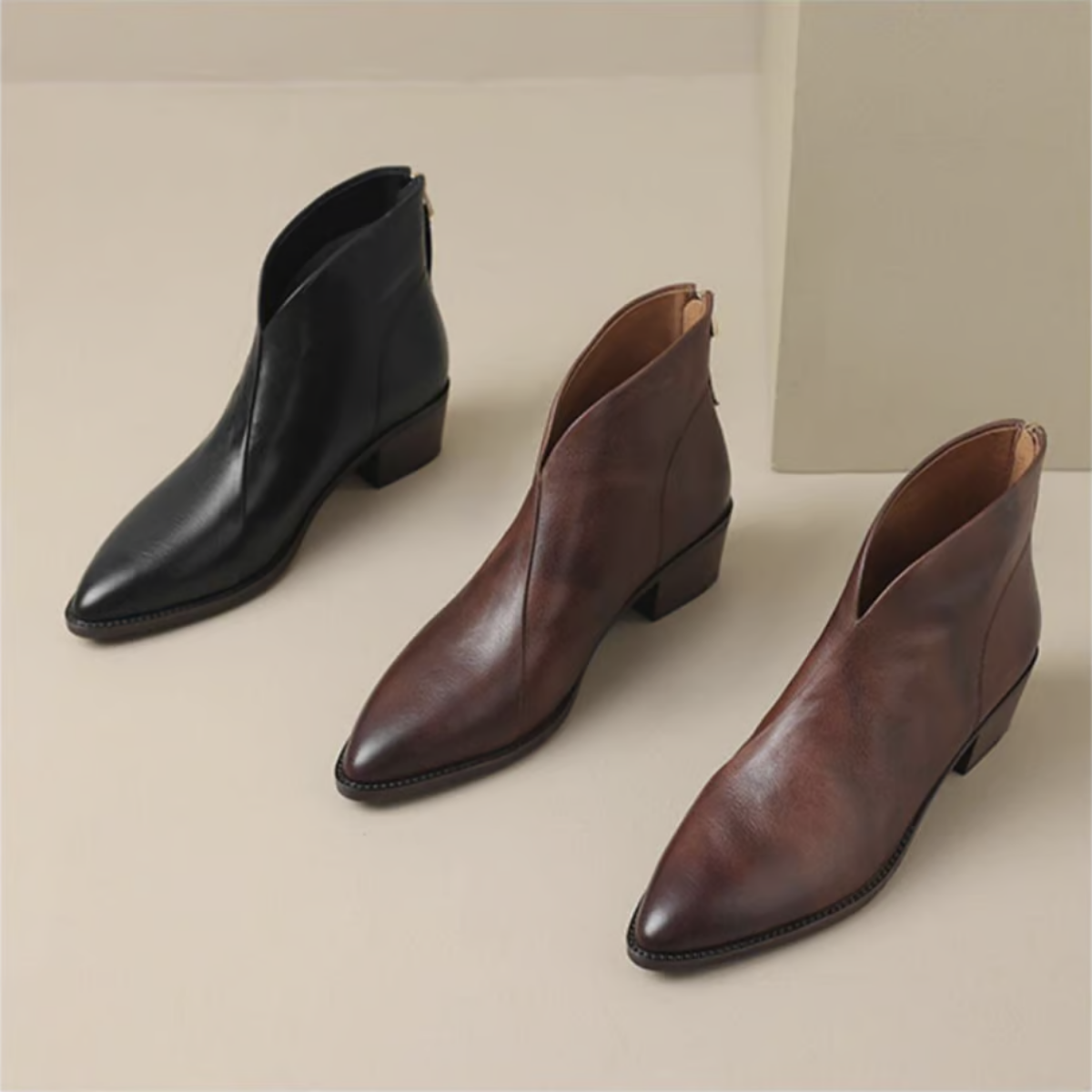 Kimberly | Luxury Ankle Boots with Low Heels