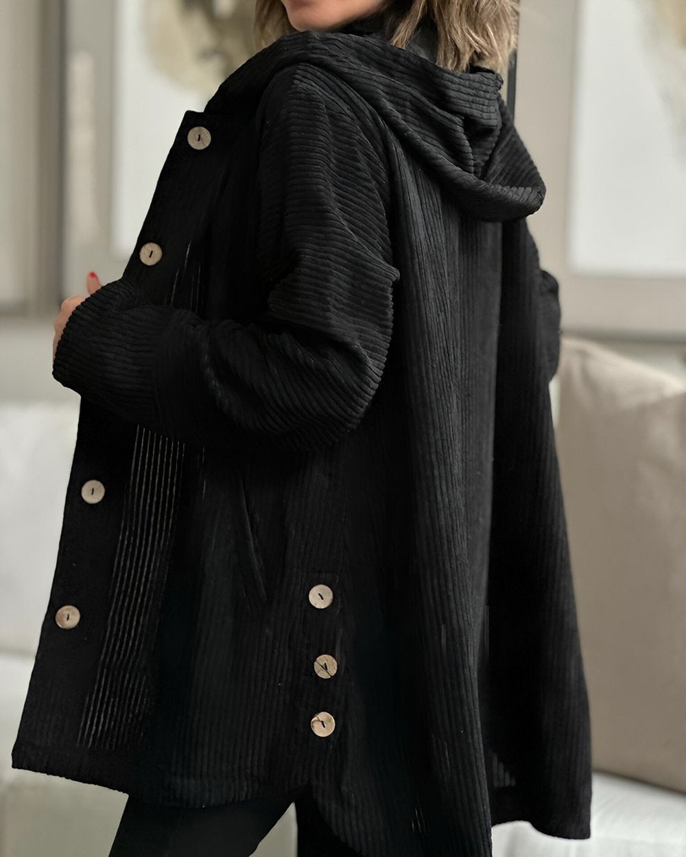 Stella - Cozy Corduroy Hooded Jacket