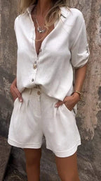 Melda | Breezy Buttoned Set
