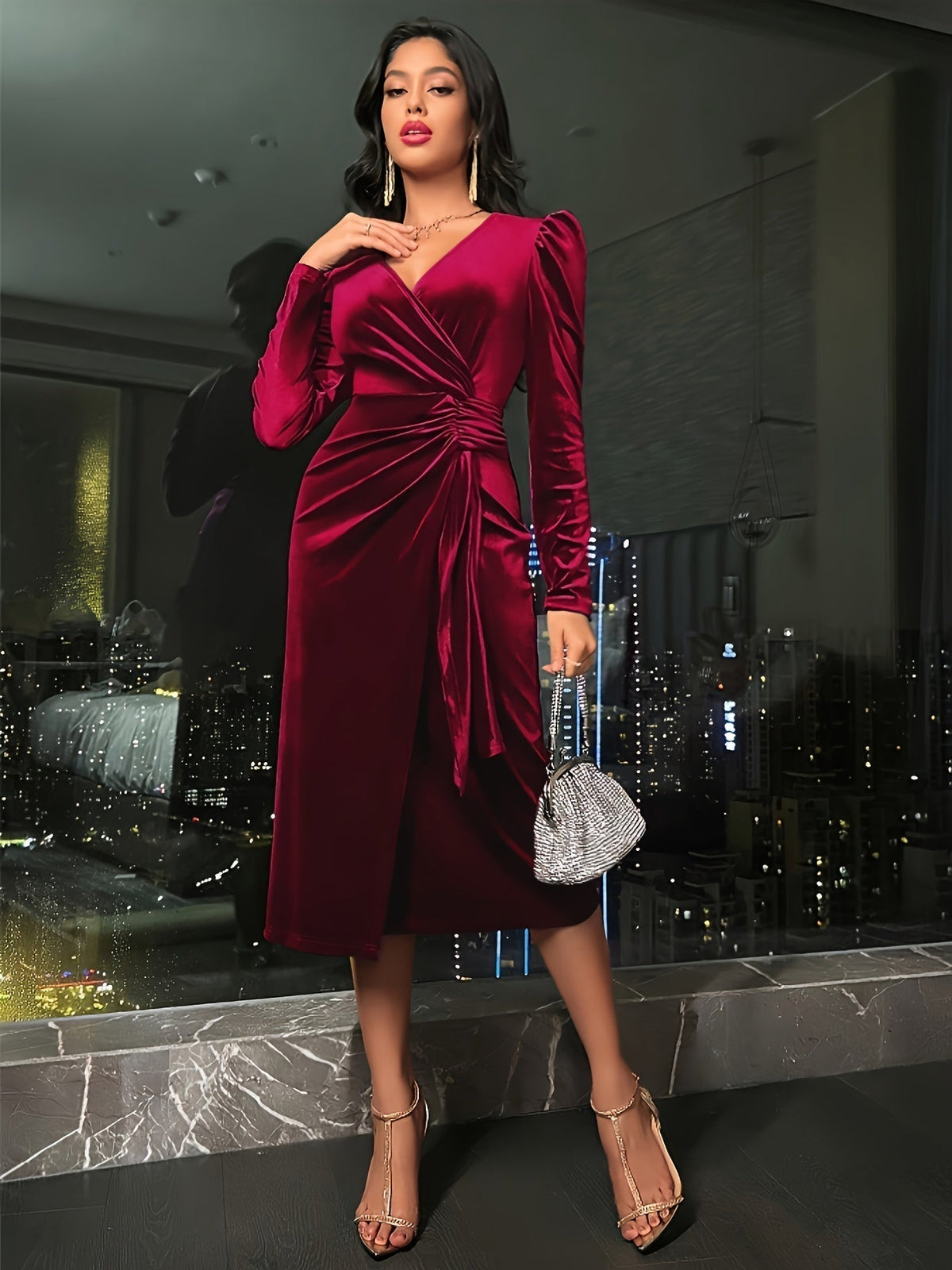 Seraphina | Velvet Wrap Dress
