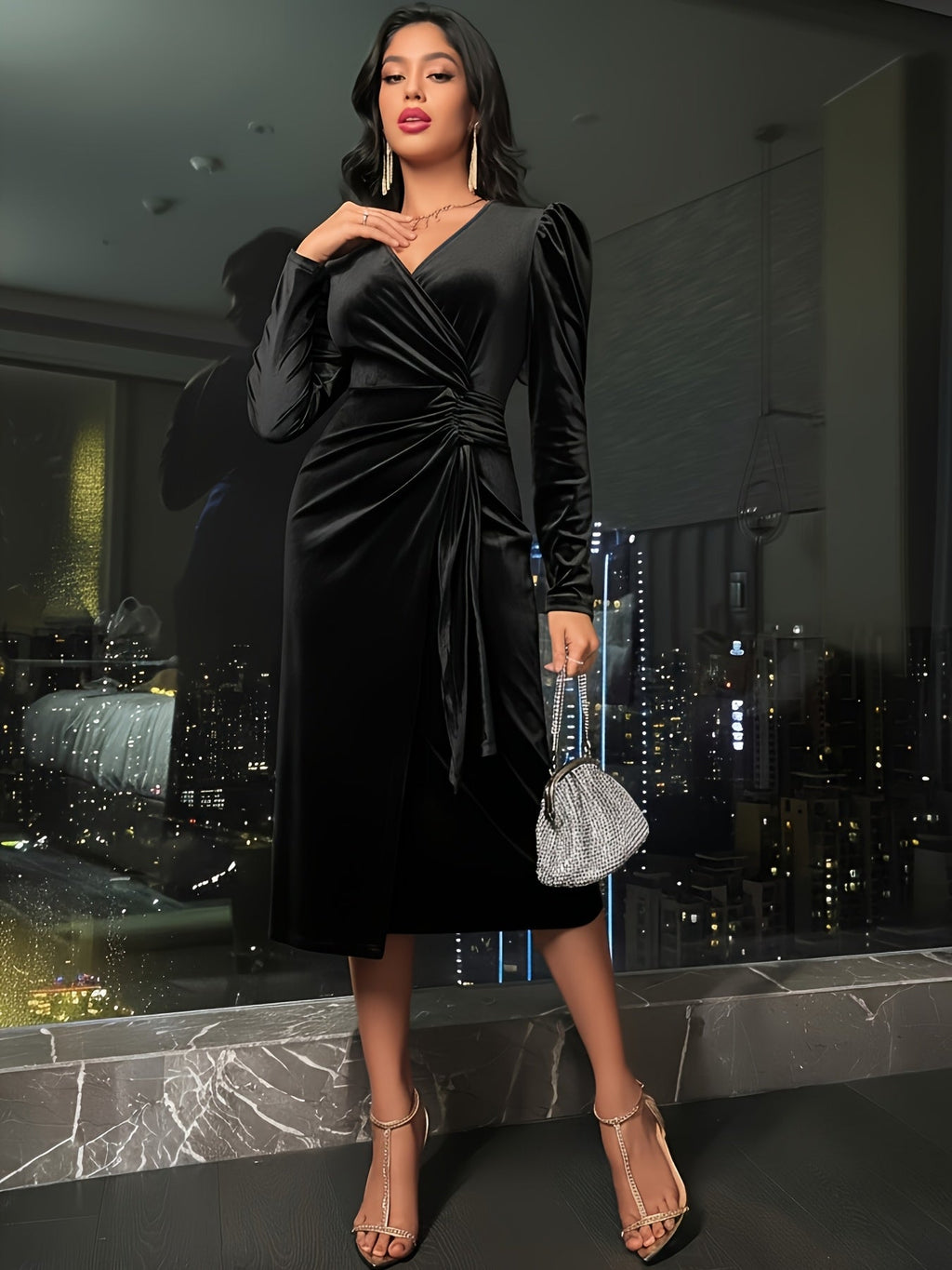 Seraphina | Velvet Wrap Dress