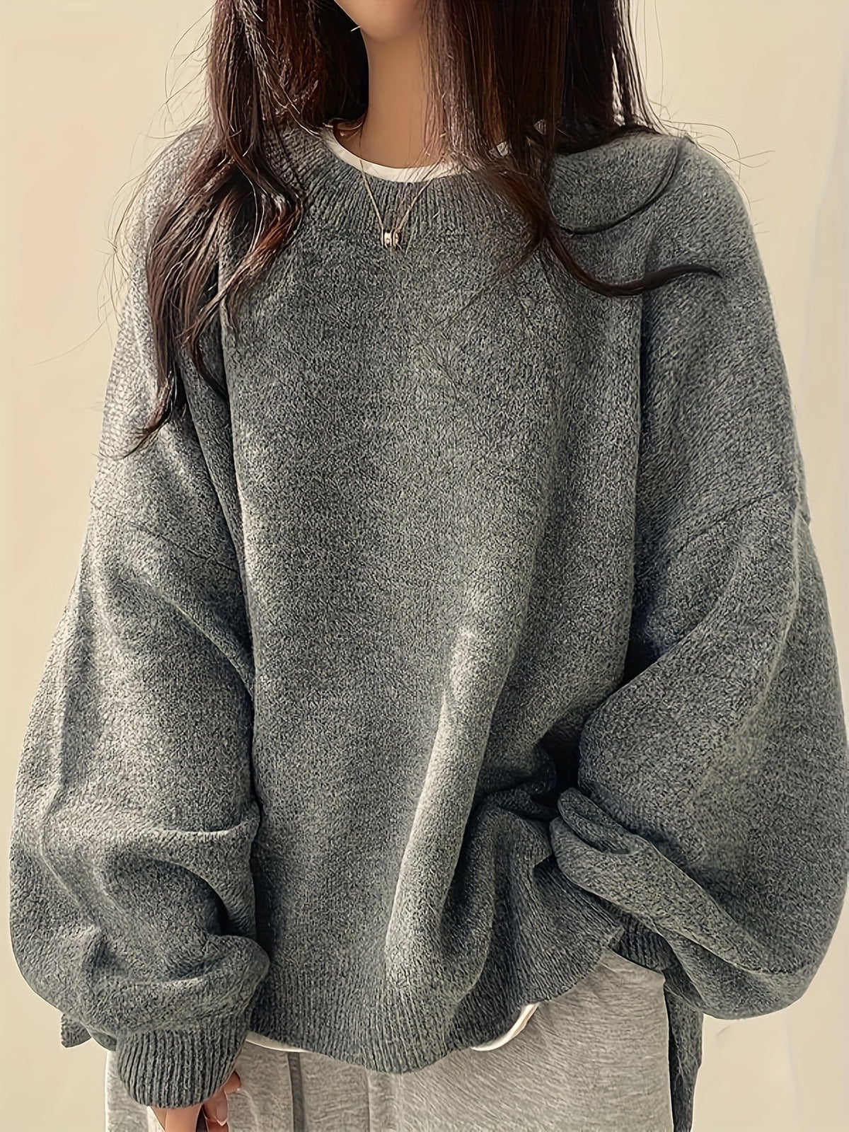 Monroe™ - CLASSIC CREW NECK LONG SLEEVE SWEATER