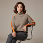 Marieke | Turtleneck Sweater with Striking Contrasting Stripes