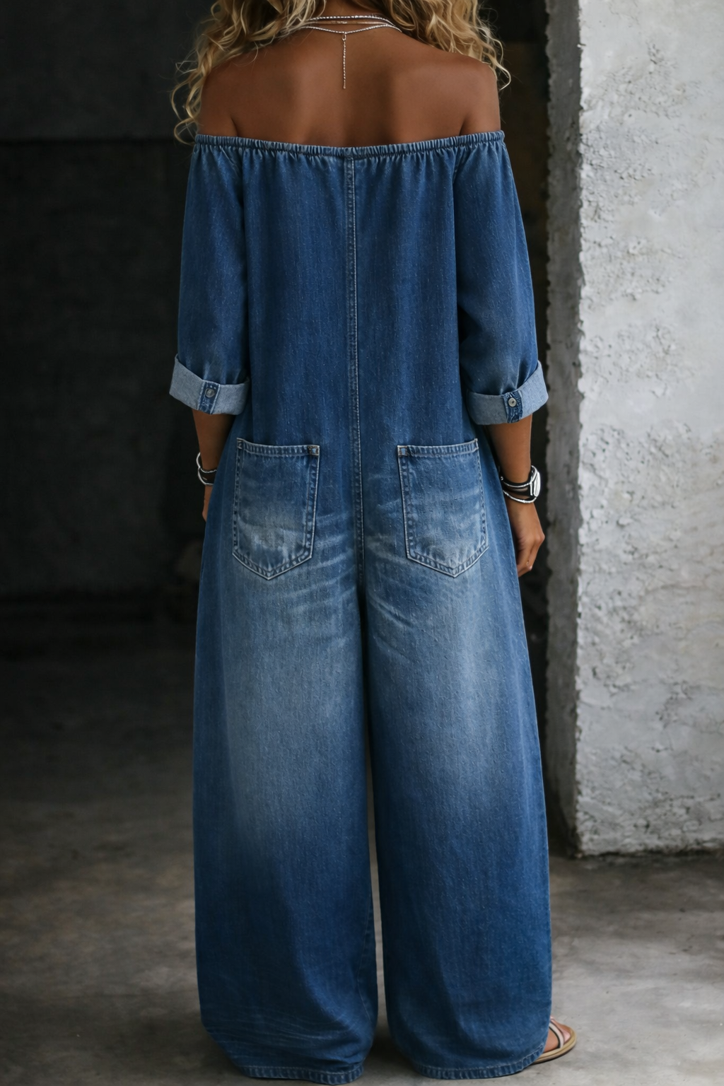 Elena | Off Shoulder Long Sleeve Jumpsuit