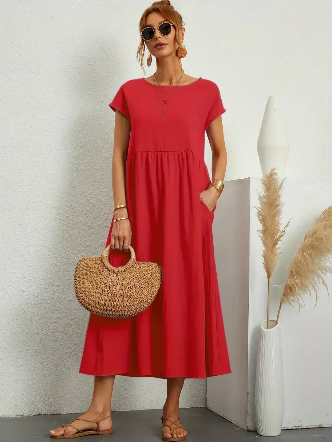 Gabrielle™ | Flowing Midi Dress with Timeless Elegance