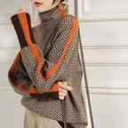 Malou™ - STRIKING STRIPED TURTLENECK PULLOVER