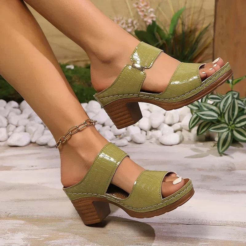 Tali Leather Heel Sandals