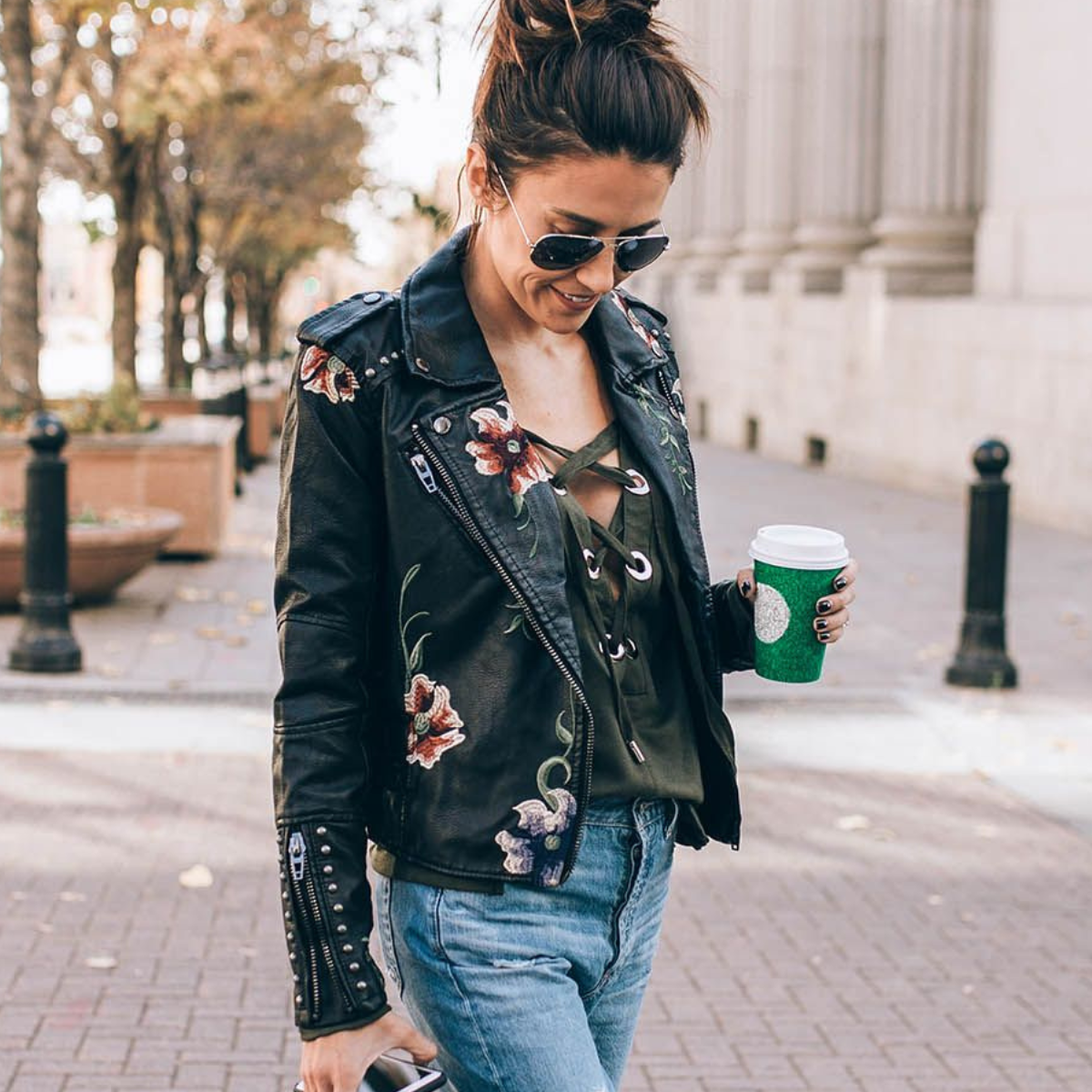 Niki - Black Floral Night Jacket