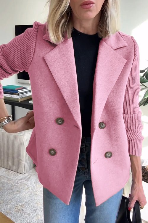 Amora - Elegant Blazer with Knitted Sleeves