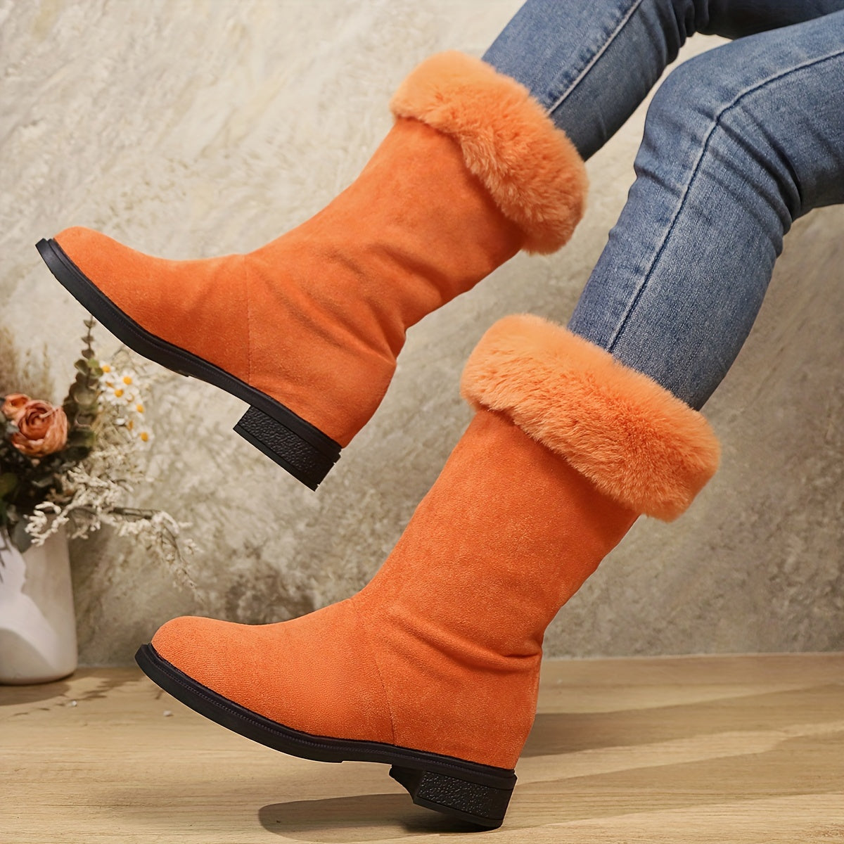 Victoria | Faux Fur Lined Mid-Calf Boots