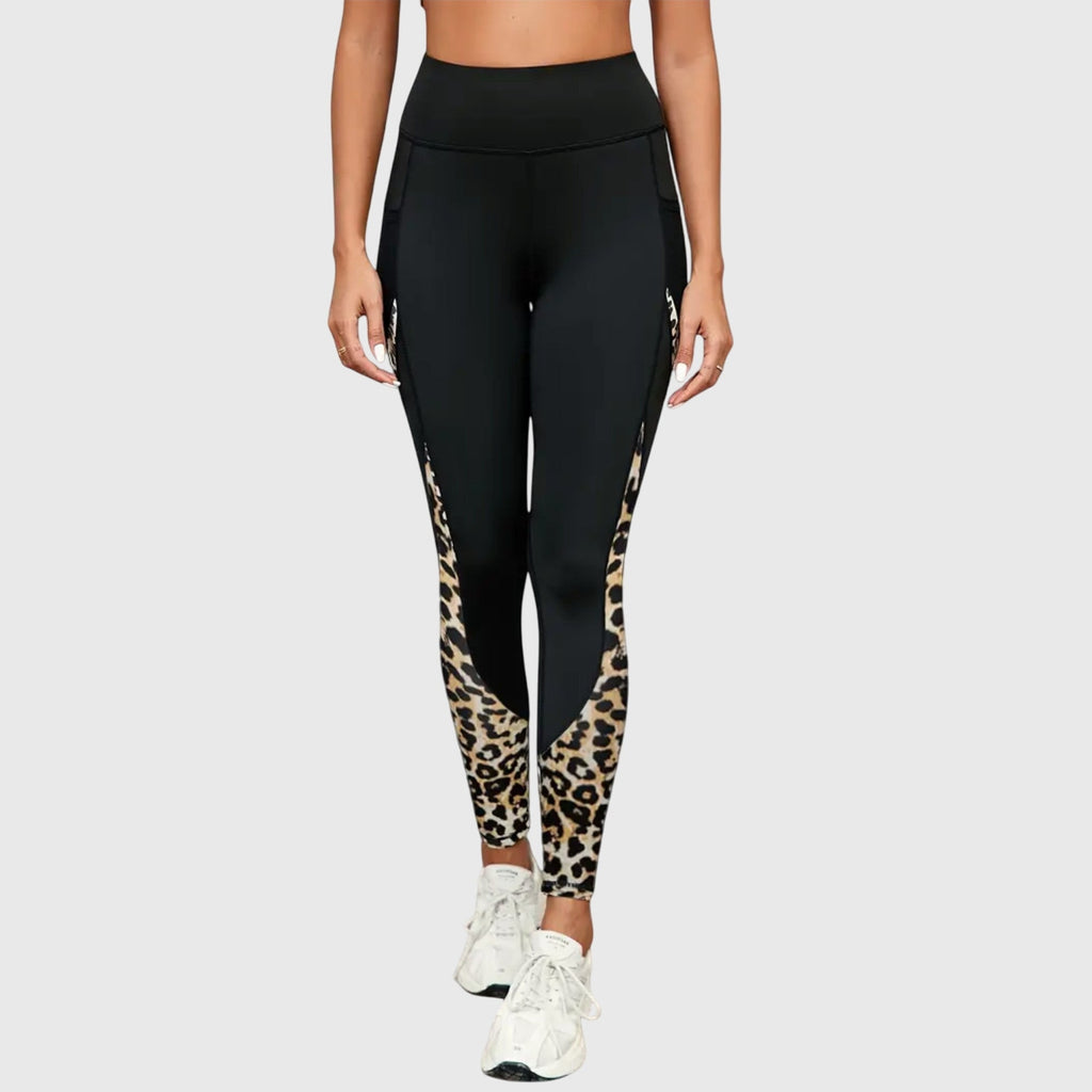 Andrea | High-Waisted Leopard Print Training Trousers