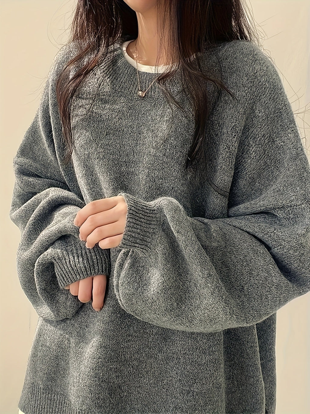 Monroe™ - CLASSIC CREW NECK LONG SLEEVE SWEATER