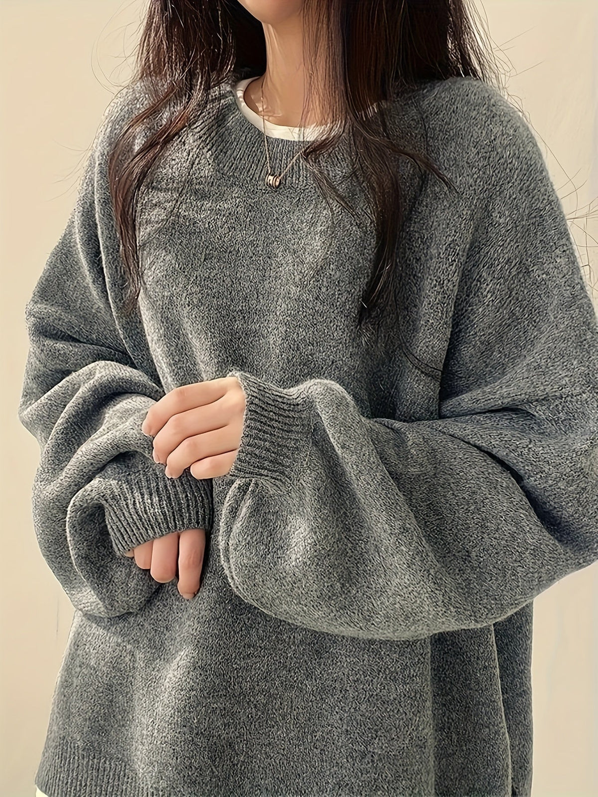 Monroe™ - CLASSIC CREW NECK LONG SLEEVE SWEATER