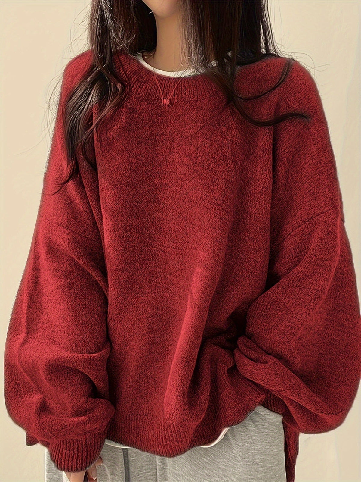 Monroe™ - CLASSIC CREW NECK LONG SLEEVE SWEATER