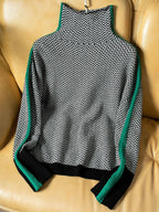Marieke | Turtleneck Sweater with Striking Contrasting Stripes
