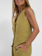 Aira | Buttoned Vest & Wide-Leg Trousers Set