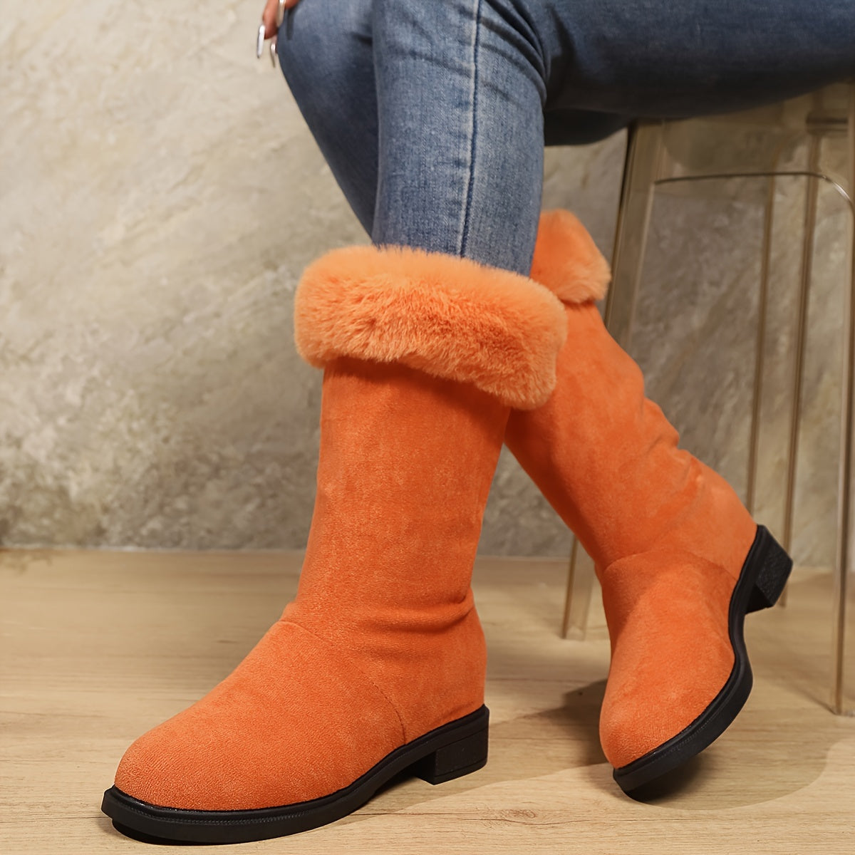 Victoria | Faux Fur Lined Mid-Calf Boots