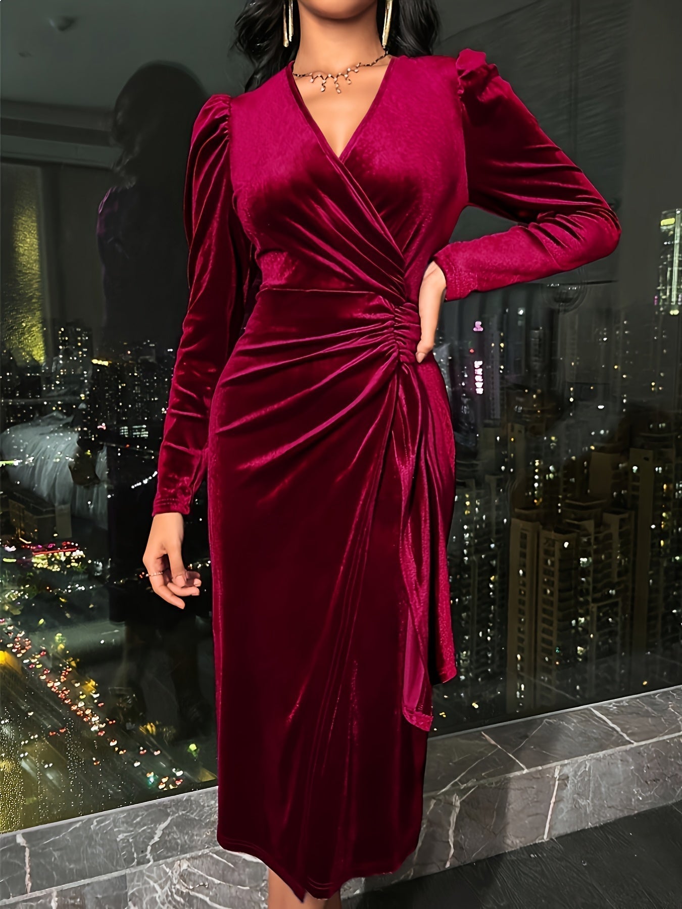 Seraphina | Velvet Wrap Dress
