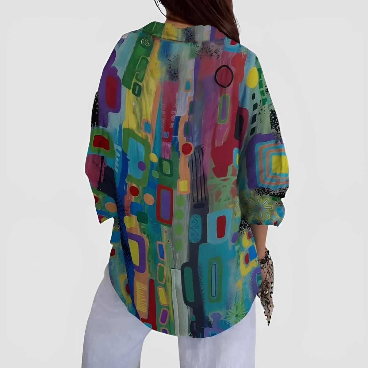 Cerelia - Blouse Confortable à Motif Géométrique pour un Style Moderne au Quotidien