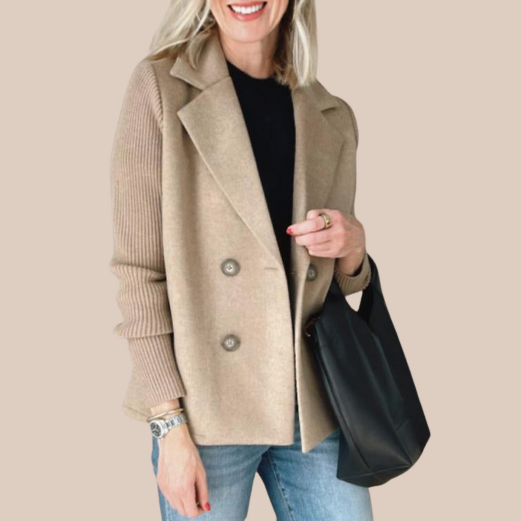 Leanor - Timeless Knit-Sleeve Blazer